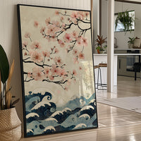 Ocean Waves Meet Cherry Blossoms