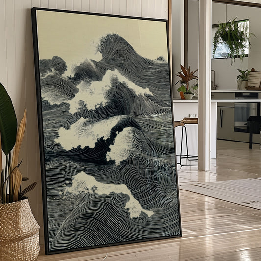 Waves Draw Stories In Midnight Ink