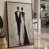 Monochrome Figures Dance Through Fog