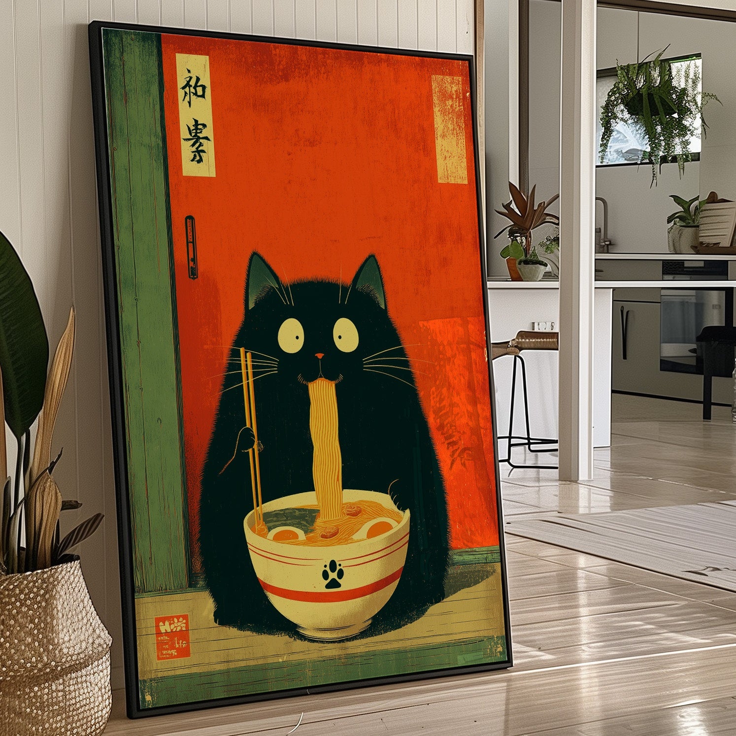 Midnight Ramen With Curious Cat