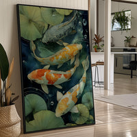 Koi Dance Below Lily Shadows