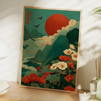 Poppies Dance Under Crimson Moon