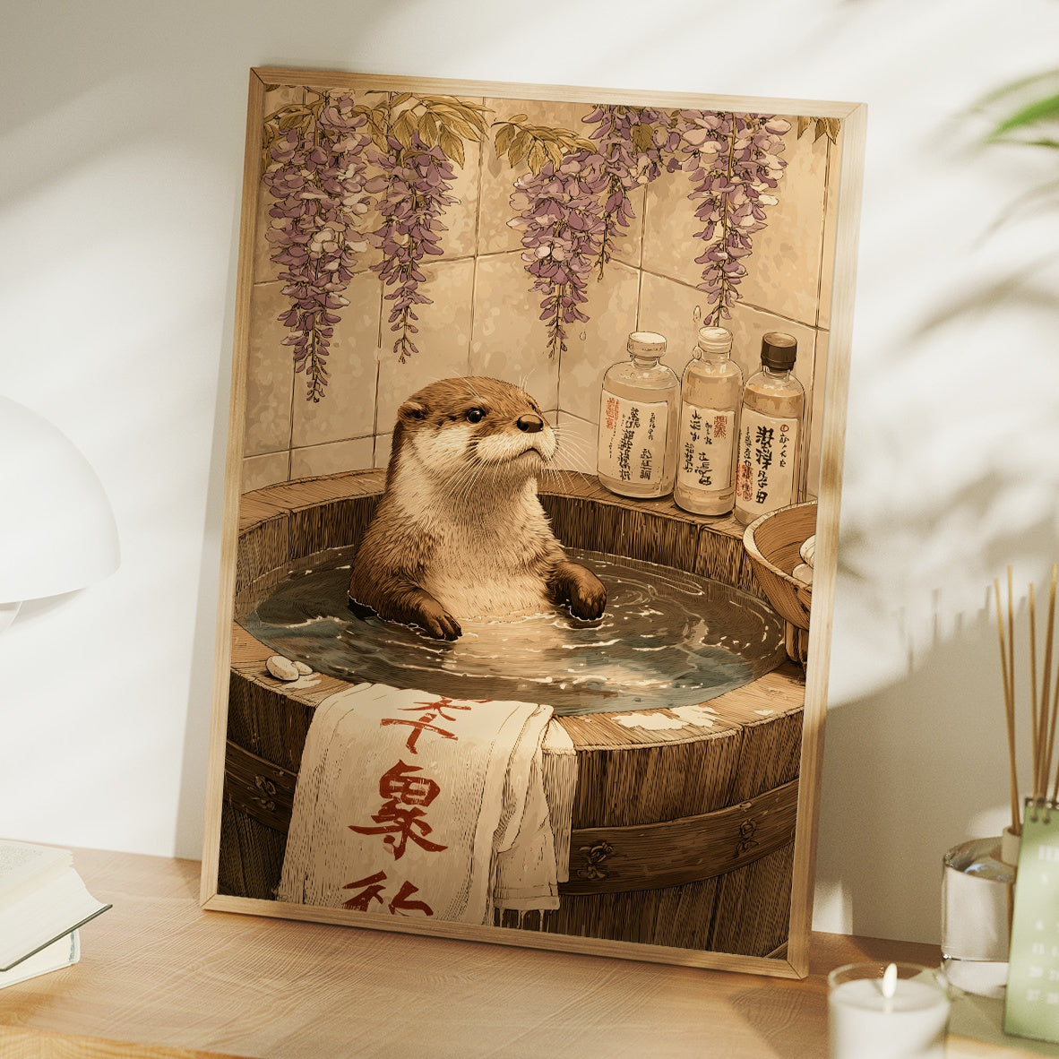 Otter's Bath Under Wisteria Blooms