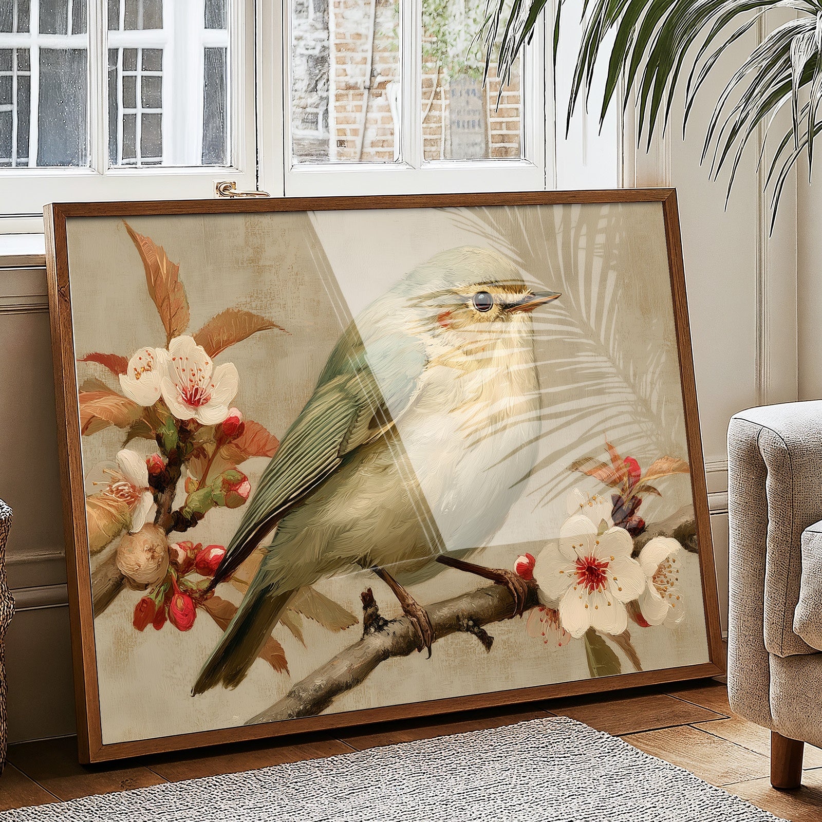 Songbird Rests Among Cherry Blossoms