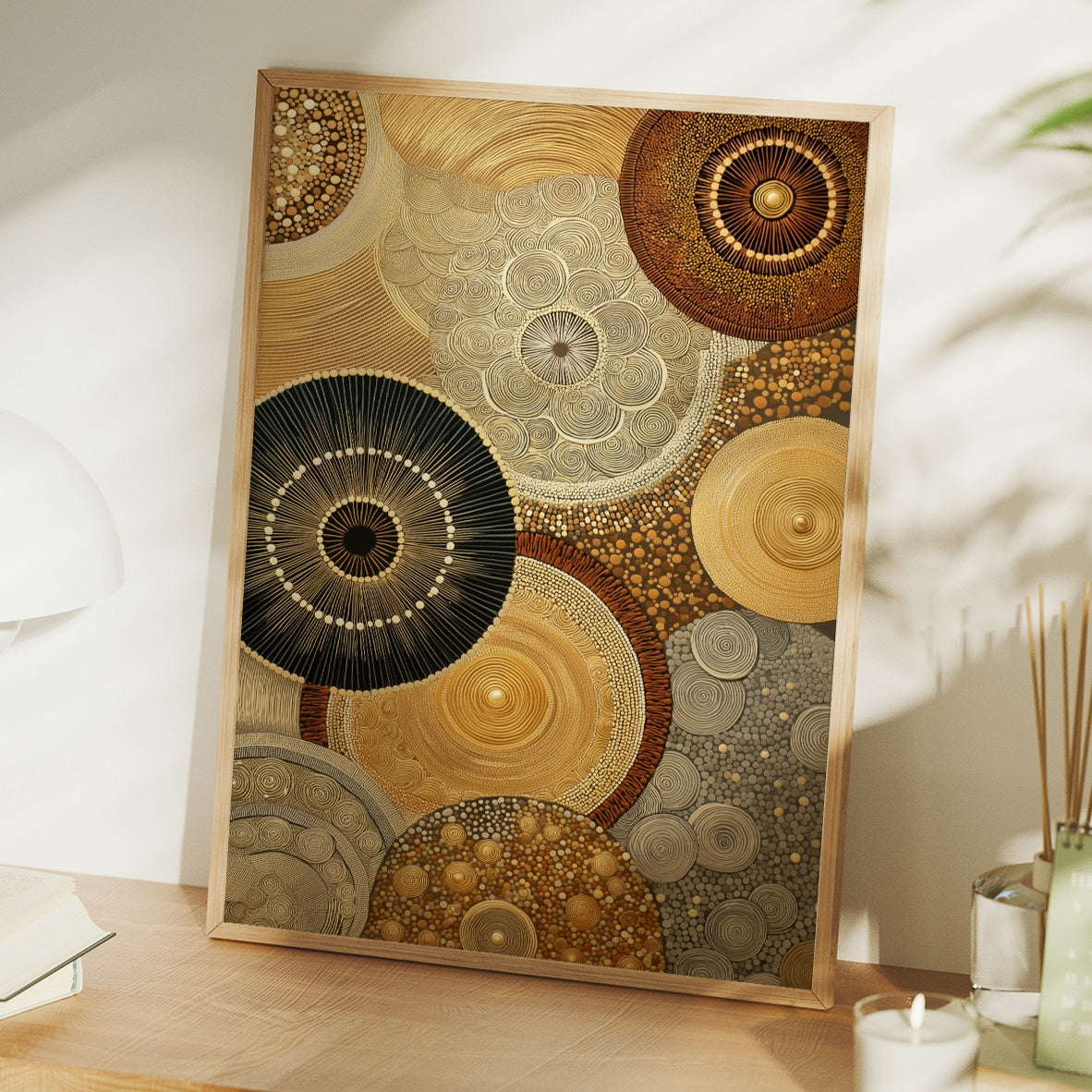 Celestial Circles Dance In Gold