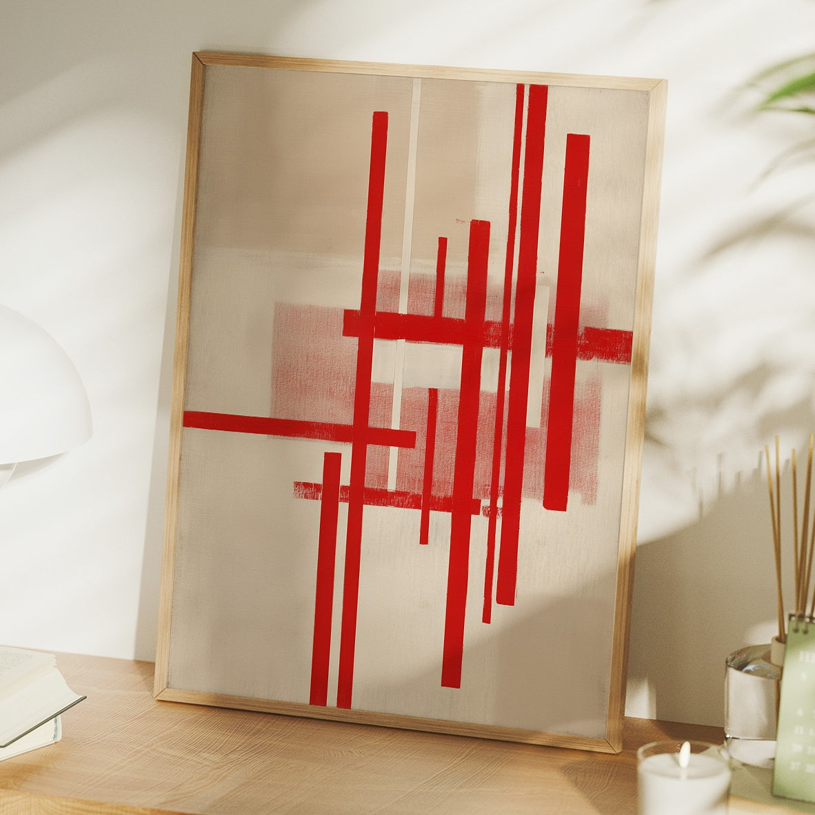 Red Lines Dance Through Morning Light