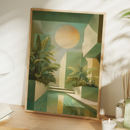 Palms Dance In Geometric Sunlight