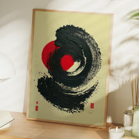 Red Sun Dances Through Ink