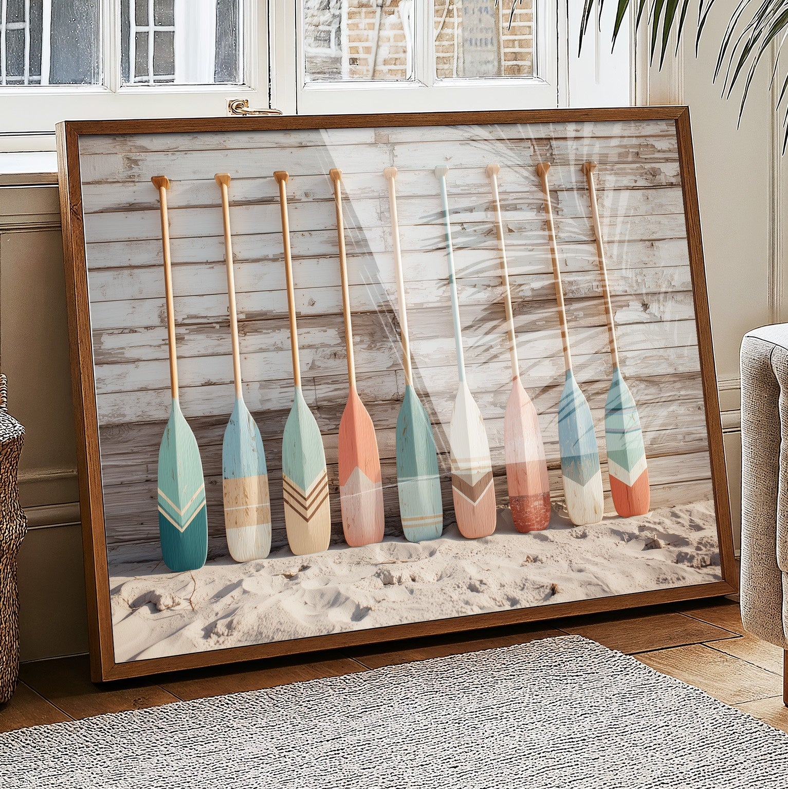 Painted Oars Await Summer Tides