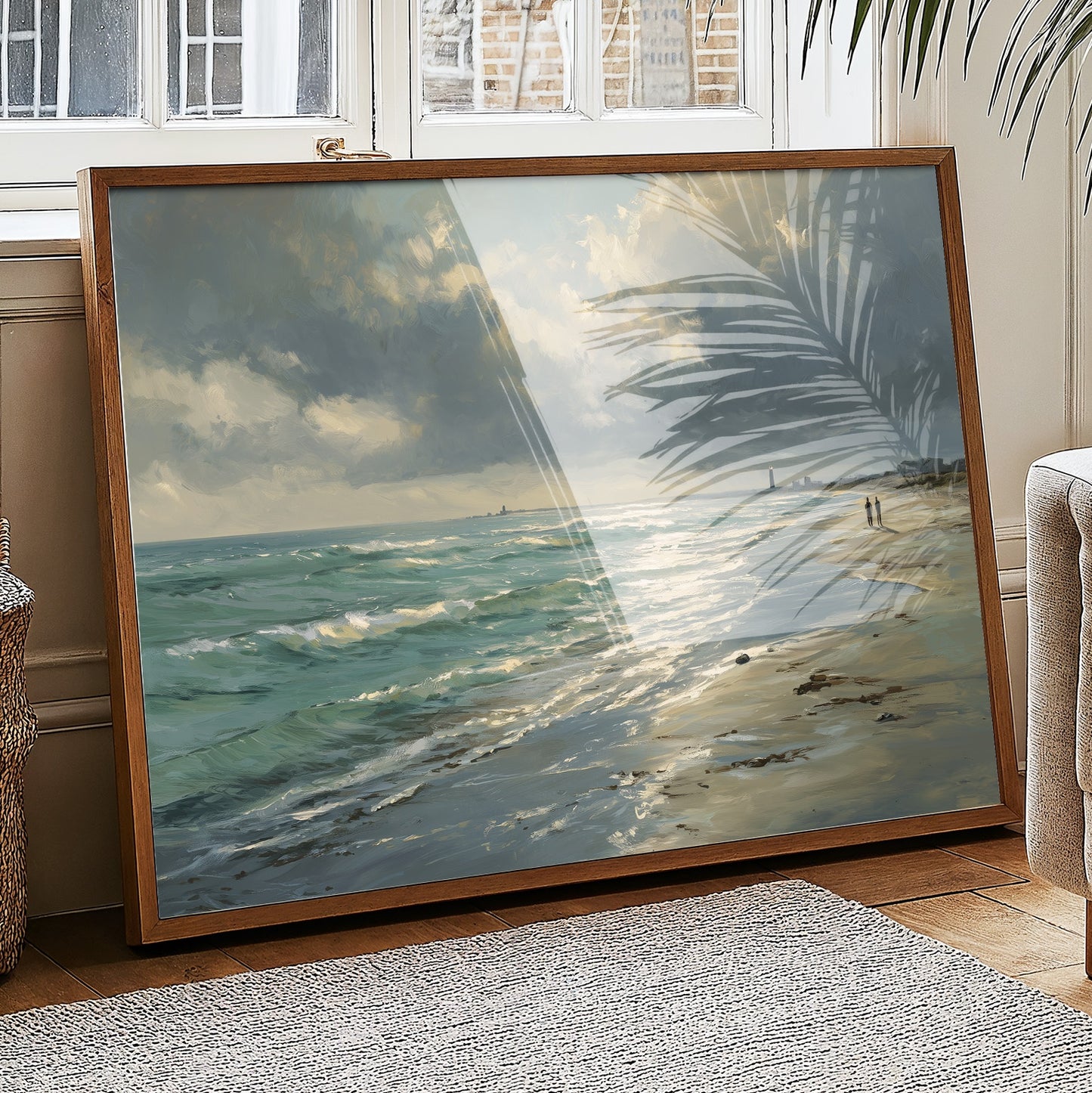 Sunbeams Pierce Coastal Storm Clouds