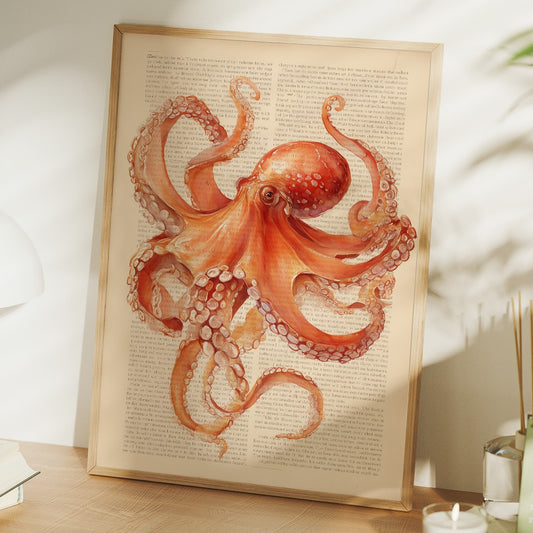 Coral Tentacles On Vintage Pages