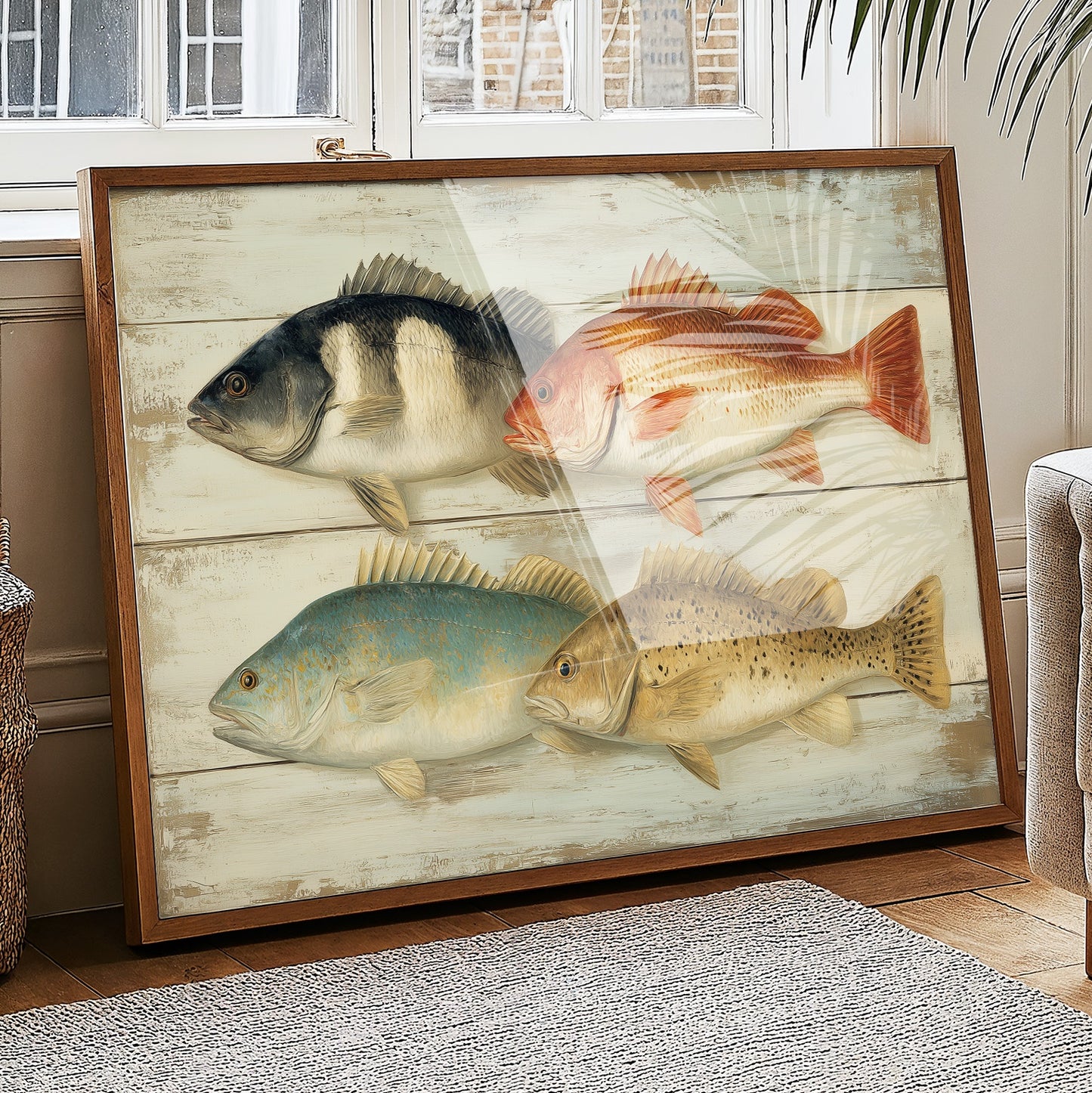 Coastal Catch On Weathered Boards