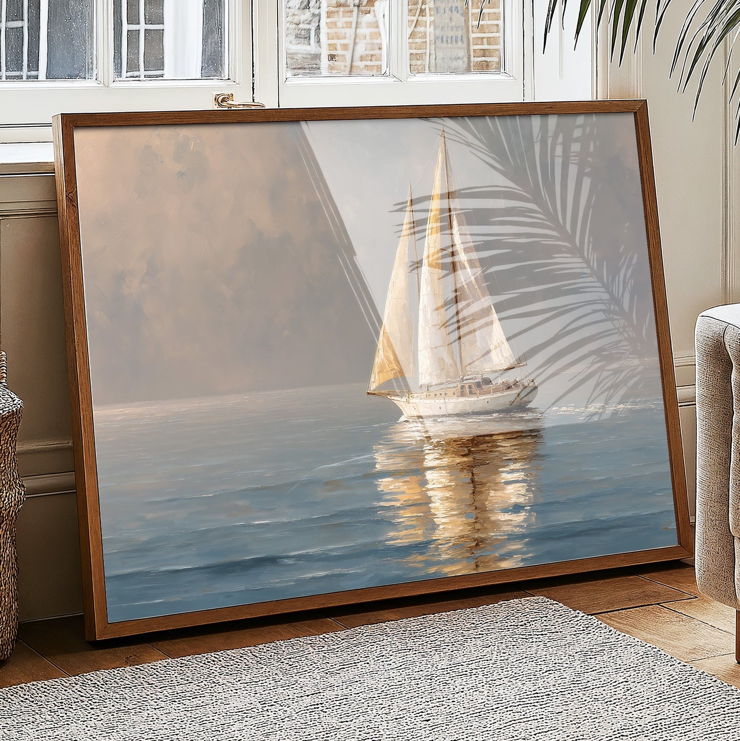 Golden Sails Through Morning Mist