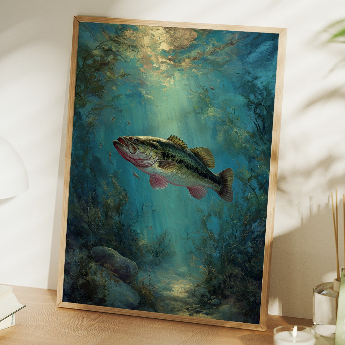 Sunlit Bass In Aqua Depths