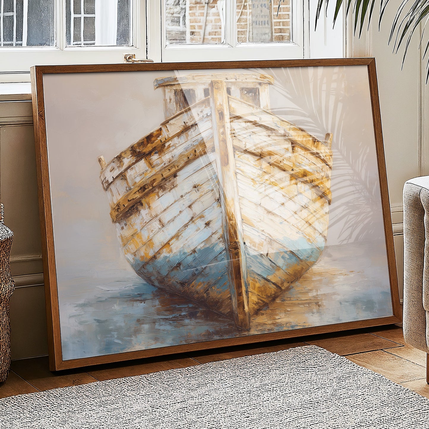 Weathered Hull Rests At Dawn