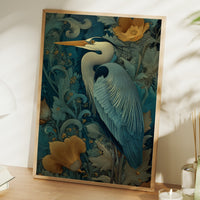 Heron Among Golden Poppies