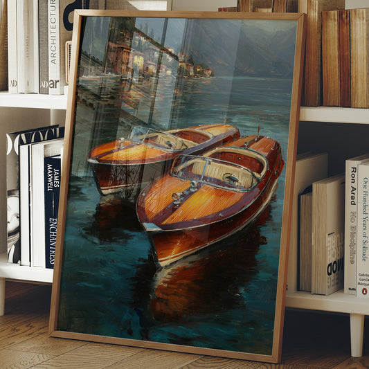 Varnished Vessels Await Mediterranean Twilight