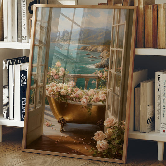 Golden Bathtub Blooms Overlooking Azure Coast