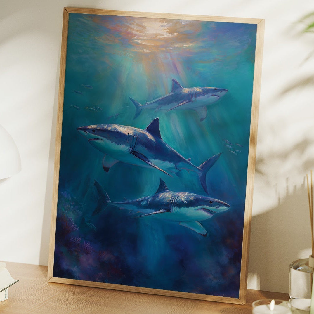 Azure Hunters Beneath Golden Rays