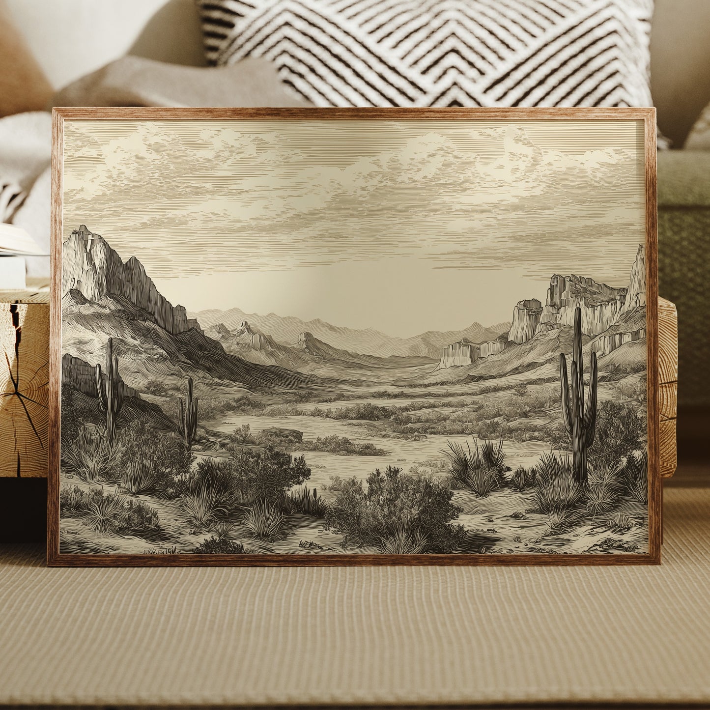 Desert Canyon Etched in Sepia Time
