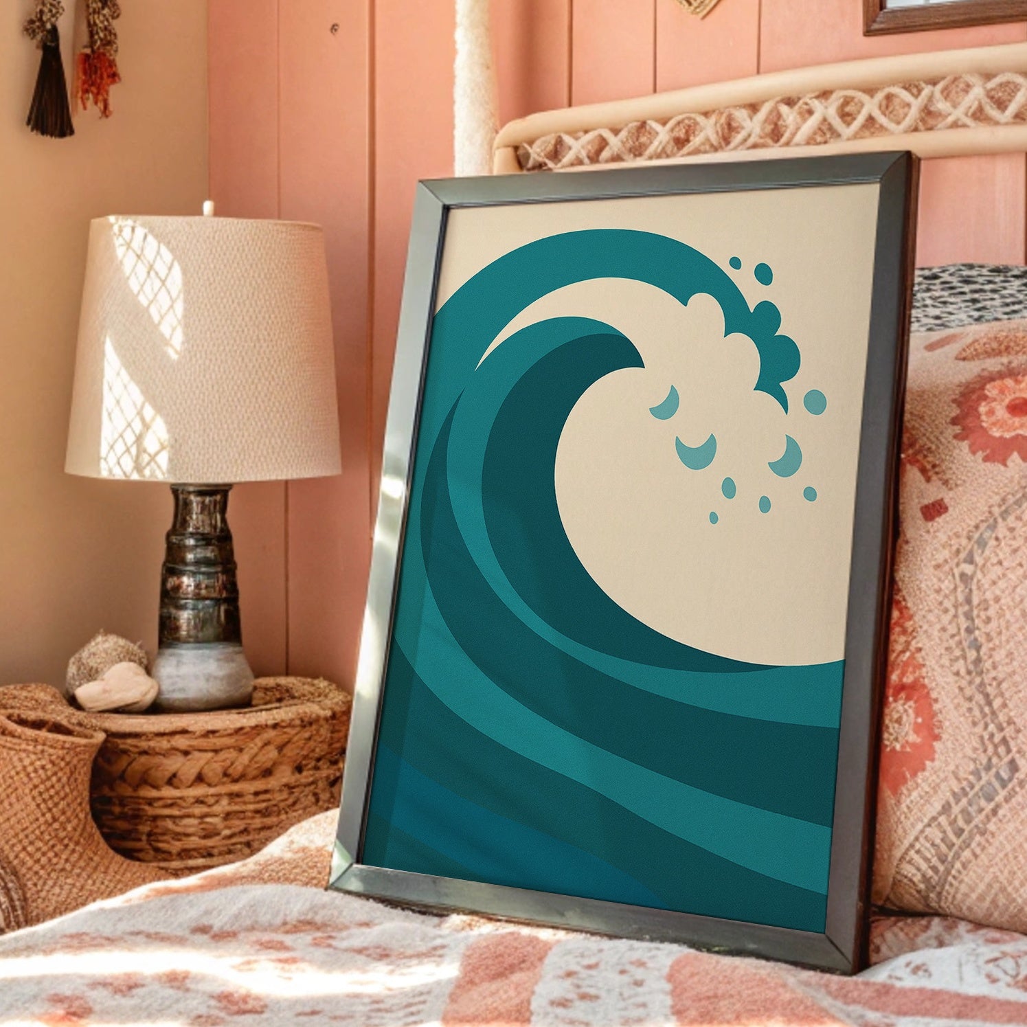 Teal Curl Meets Desert Calm