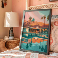 Desert Oasis Mirrors Mountain Glow