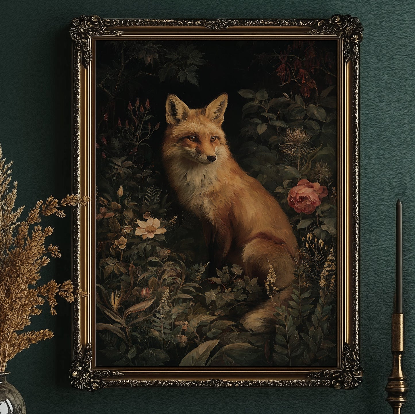 Midnight Rose Among Foxfire Blooms