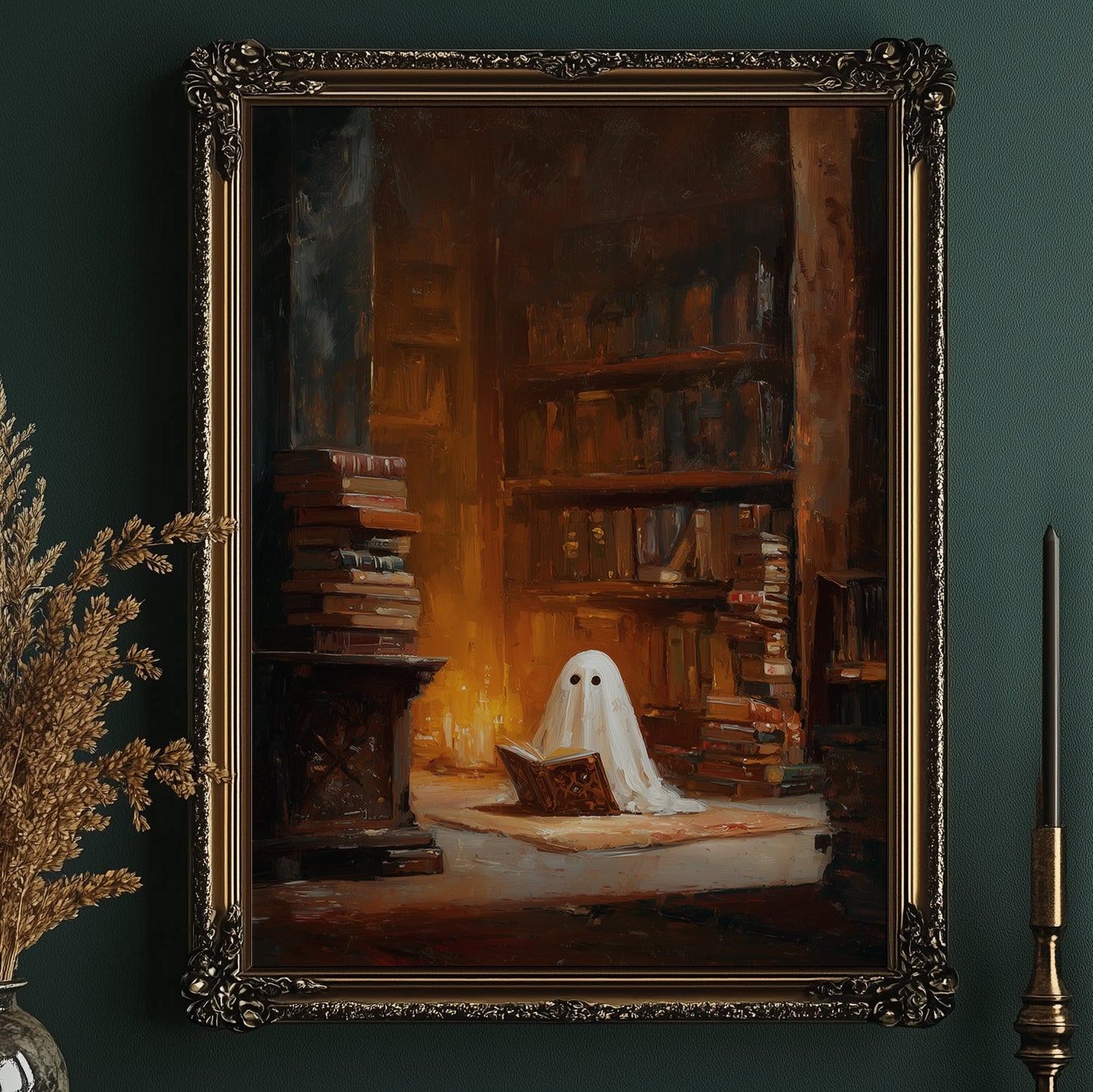Midnight Scholar Among Dusty Tomes