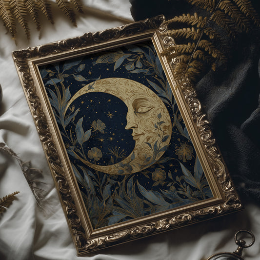 Midnight Blooms Around Lunar Face