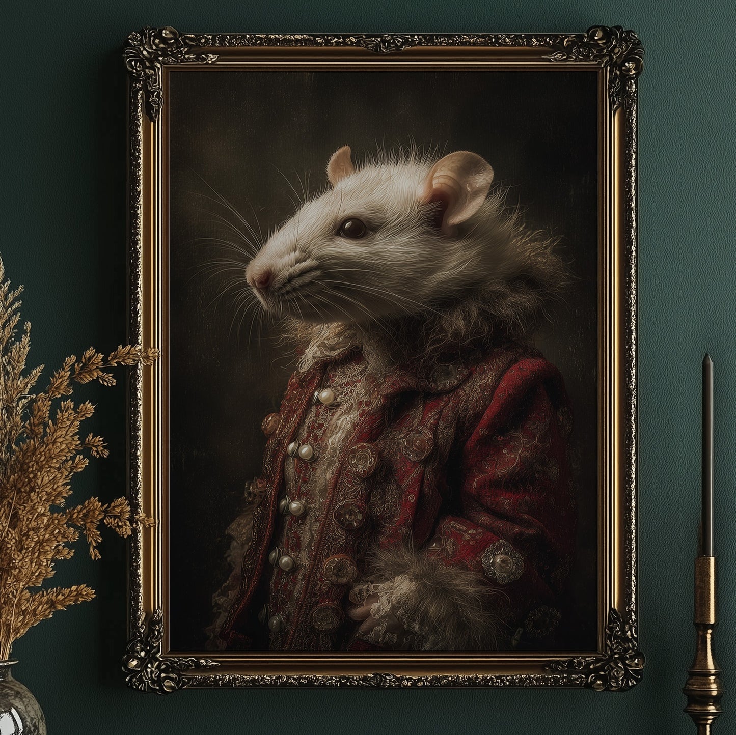 Noble Rodent In Crimson Attire