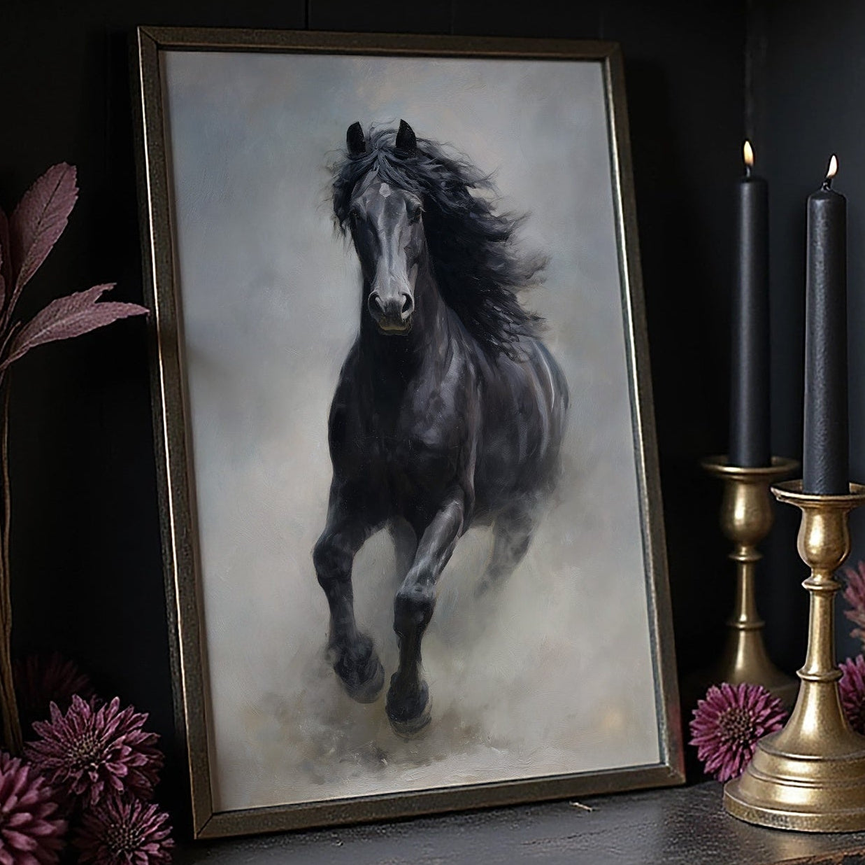 Untamed Spirit Against Dark Walls