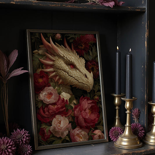 Ancient Scales Among Velvet Blooms