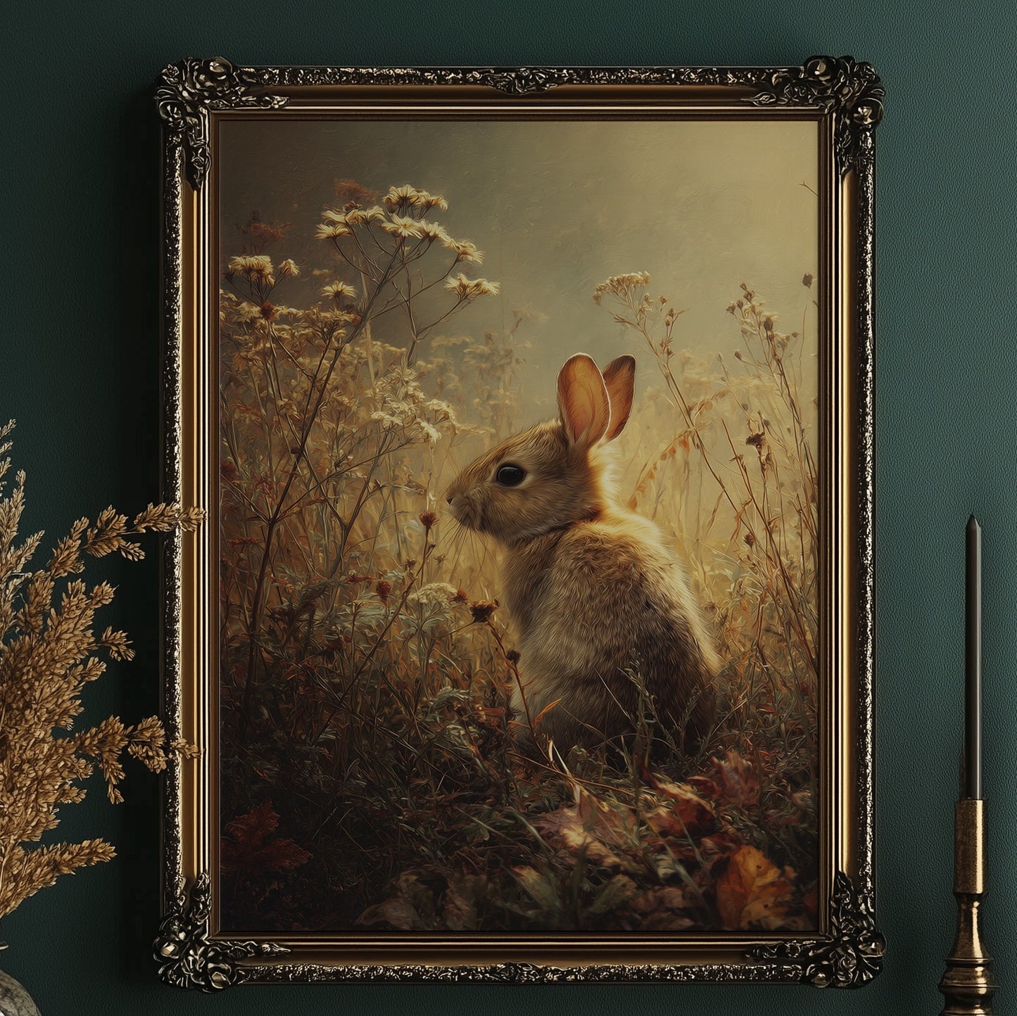 Twilight Rabbit Among Wild Meadow