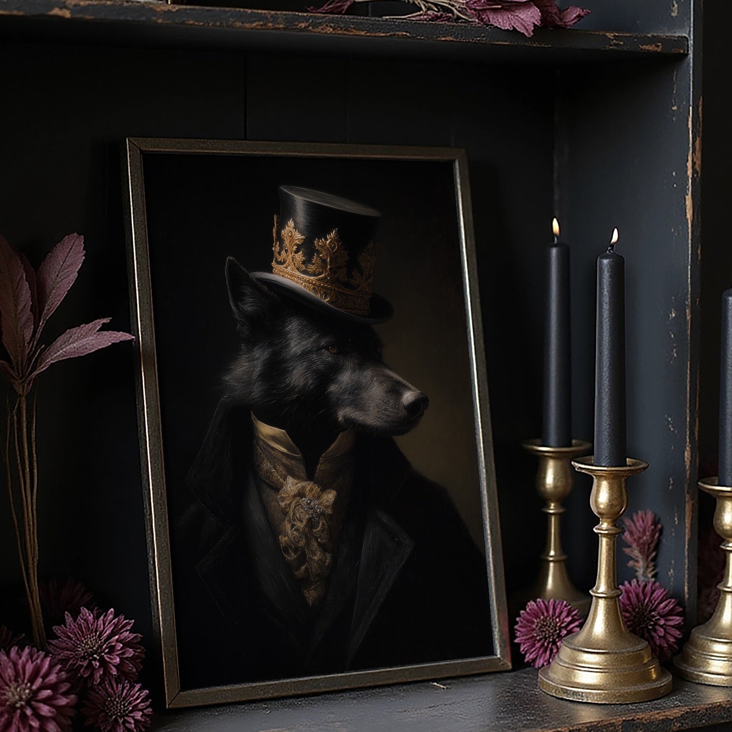 Noble Wolf Wears Midnight Crown