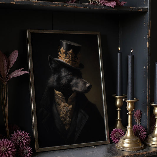 Noble Wolf Wears Midnight Crown