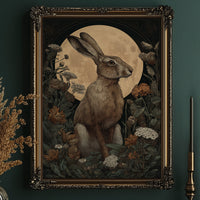 Moonlit Hare Among Wildflowers