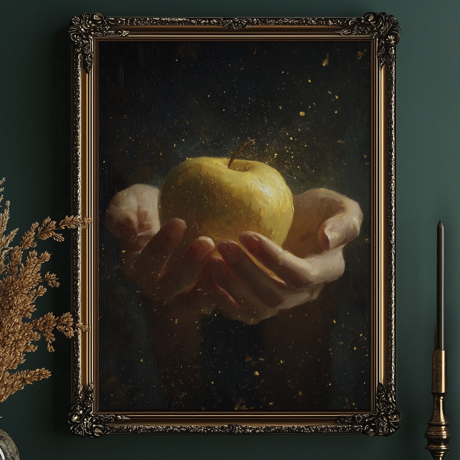 Golden Fruit In Offered Hands