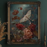 Moth Among Twilight Blooms