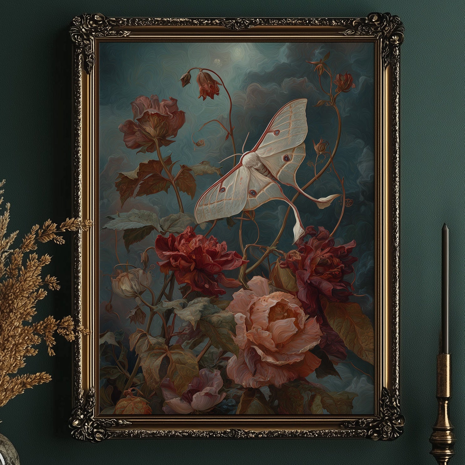 Moth Among Twilight Blooms