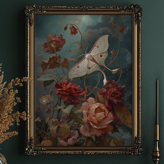 Moth Among Twilight Blooms