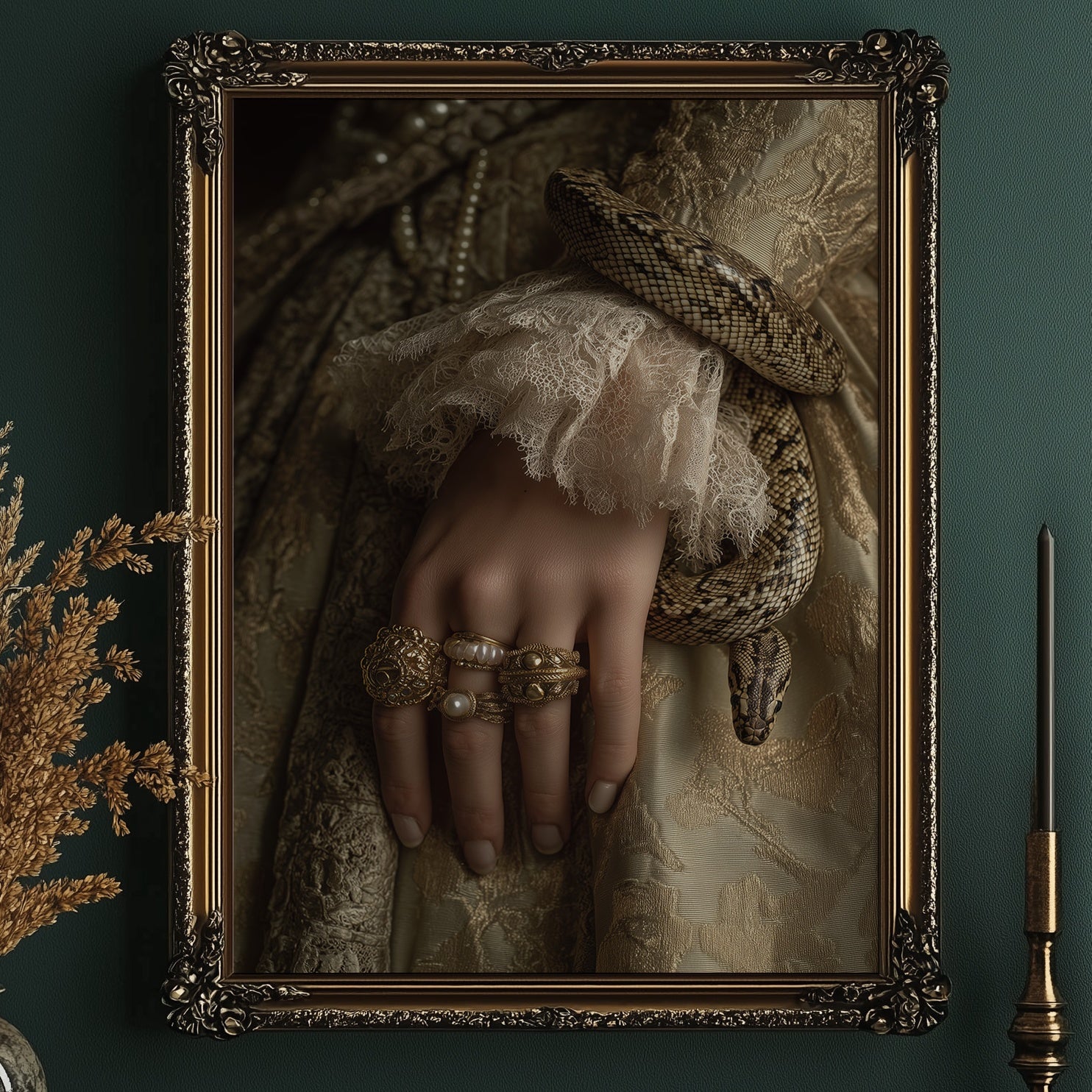 Serpent Coils Through Ancient Lace