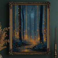 Fireflies Dance Through Midnight Woods