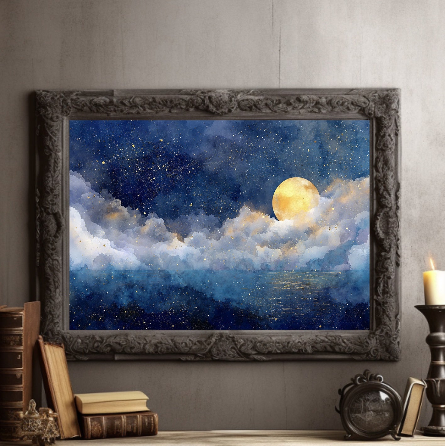 Full Moon Bathes Midnight Waters