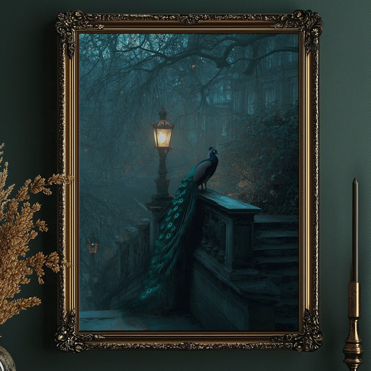 Midnight Peacock Guards Ancient Path