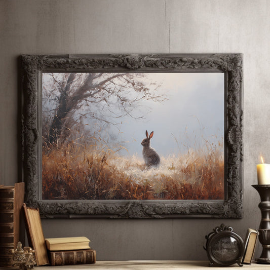 Rabbit Waits In Autumn Mist
