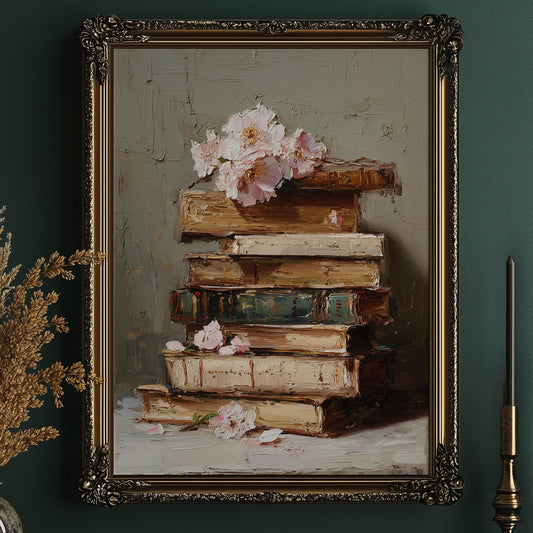 Blossoms Rest On Ancient Pages