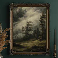 Storm Bends Pines Against Sky