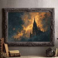 Cathedral Rises Through Amber Sky
