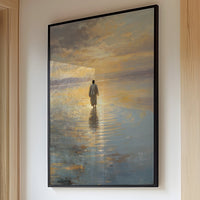 Solitary Steps Through Golden Waters