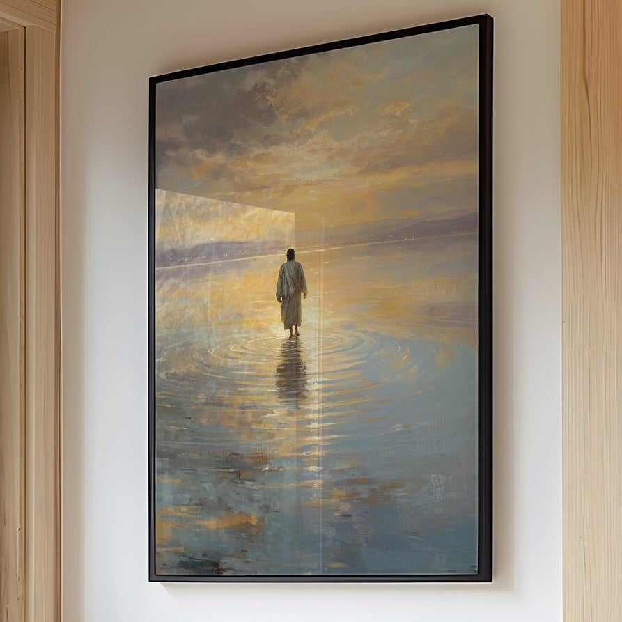 Solitary Steps Through Golden Waters